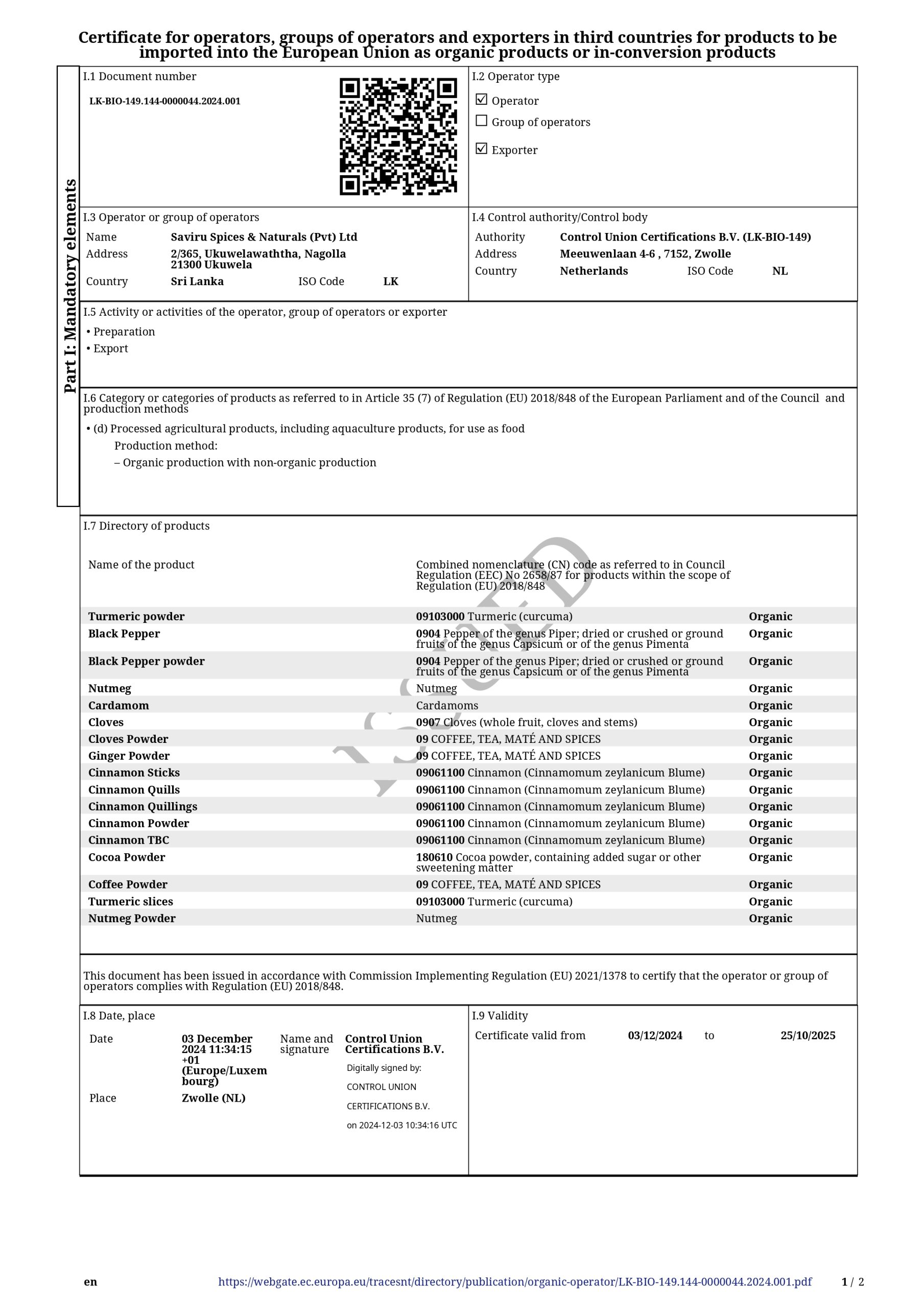 Registration Certificate